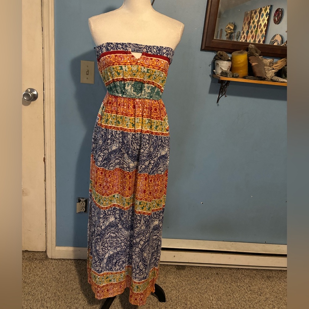 Angie, Strapless, BoHo, Maxi Dress